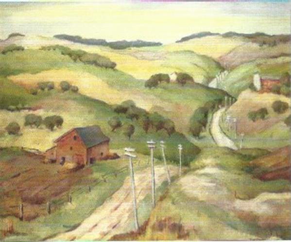 Southwest Michigan Rolling Hills with Telegraph Poles by Tunis Ponsen