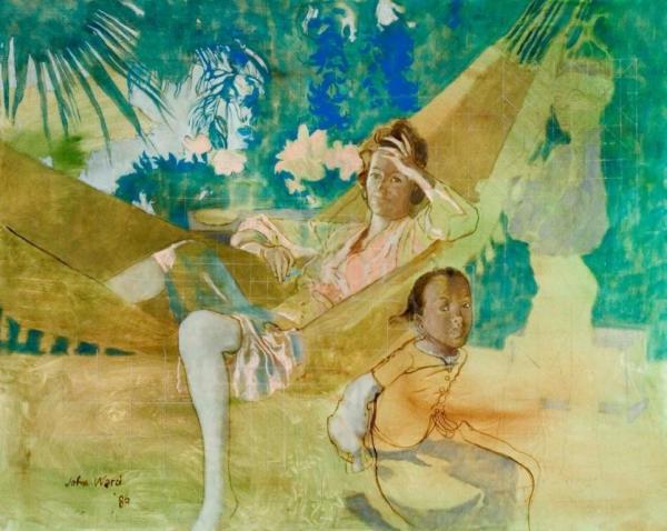 Wenda Parkinson and her God-children, Tobago, 1986 by John Ward