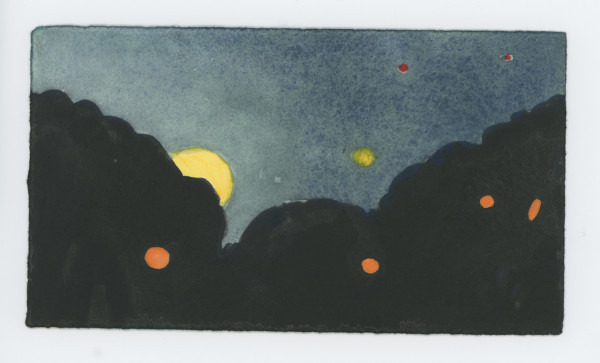 Moonrise, Saturn, Two Planes, #1674