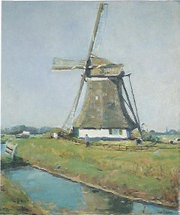 Windmill near Delft by Tunis Ponsen