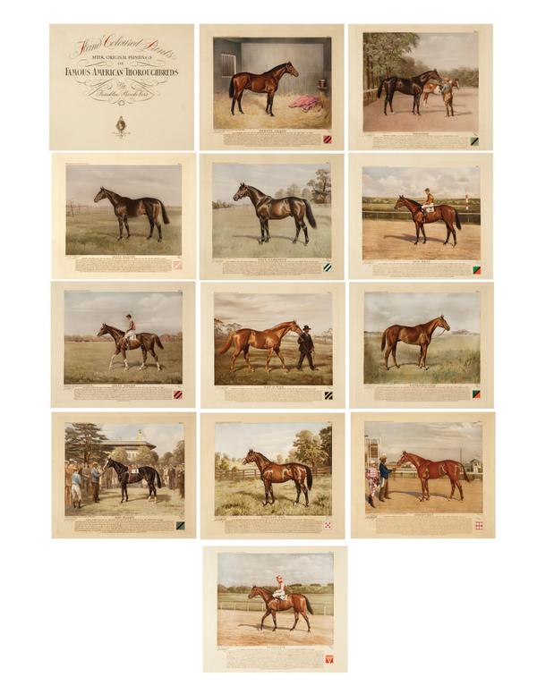Set of 12 Racing Prints by Franklin Brooke Voss