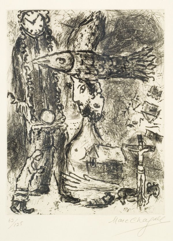 Composition a l' Horloge (Composition with Clock) by Marc Chagall