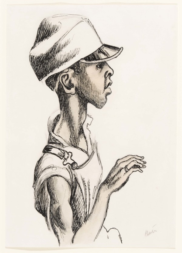 Young Boy with Hat by Thomas Hart Benton
