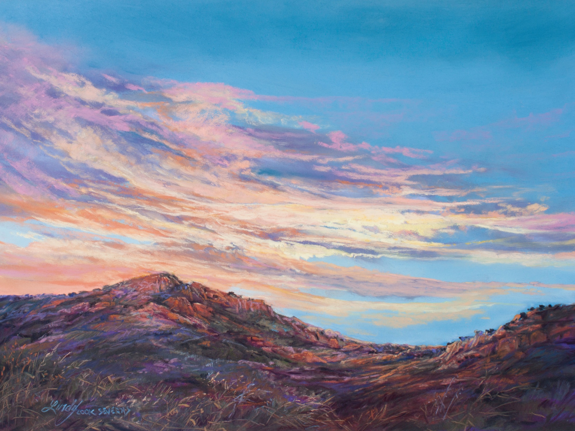 絵画 Mountain at sunset Mountain Landscape at Sunset by Jean