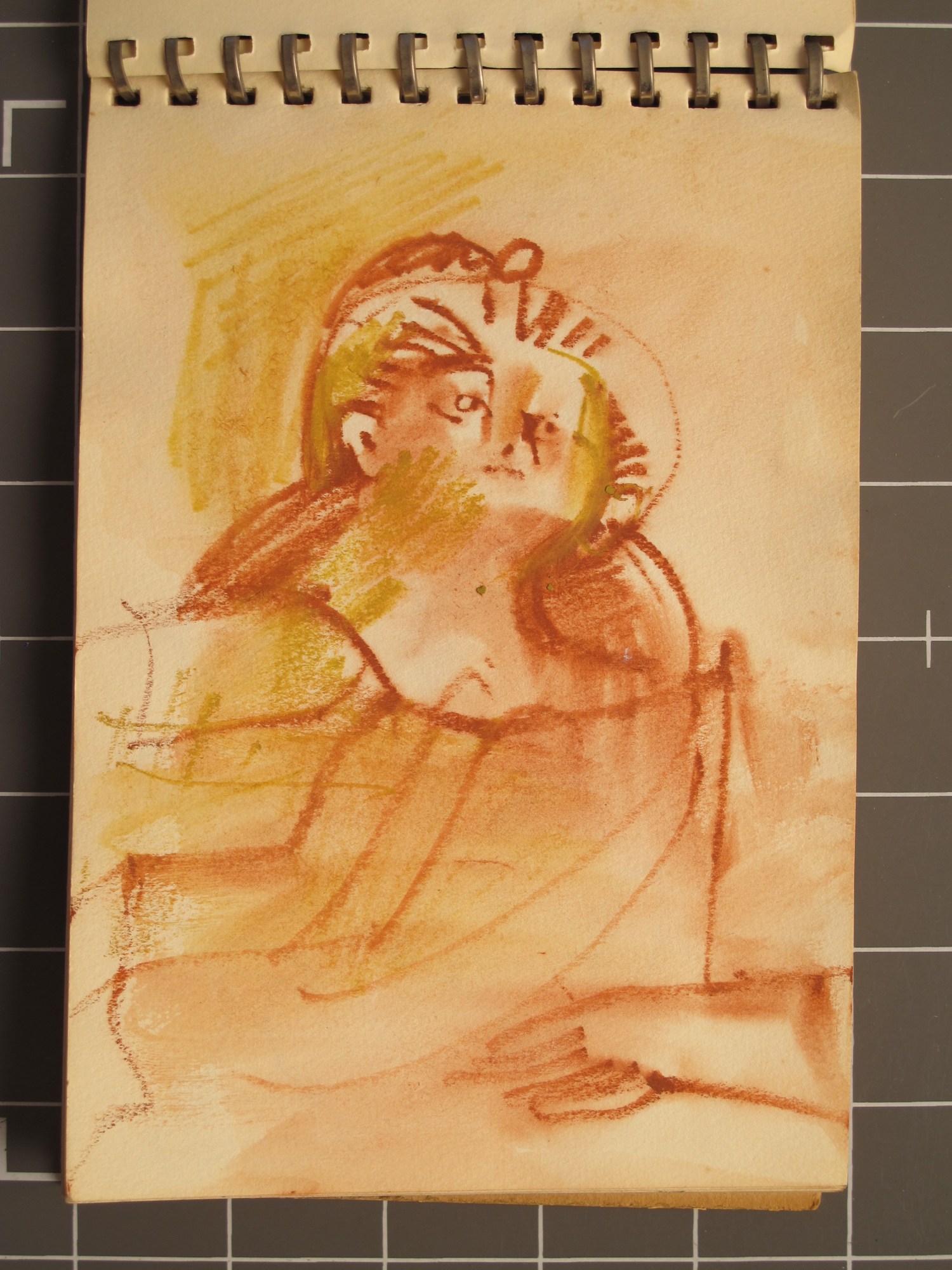 2071 travel sketchbook, National Gallery D.C., pencil + pastel +  watercolor, 8x10 by Rosemarie Beck