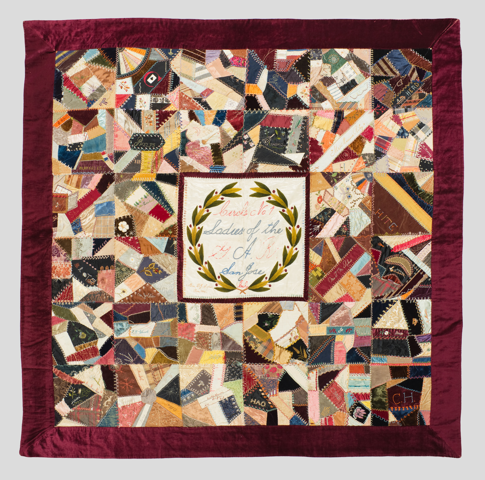 Ladies of the Grand Army of the Republic Crazy Quilt from the