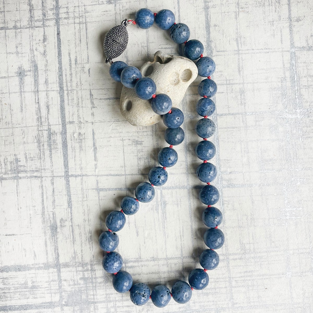 natural blue coral necklace from the collection of Arts & Health at Duke