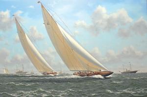 The America's Cup 1934, Endeavour and Rainbow Racing off Rhode Island