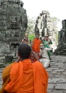 Tourists at Angor Wat, Cambodia