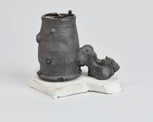 Black Cup with White Saucer