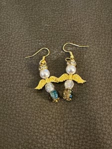 Pearl and Aurora Turqoise Angel Wing Earring Set - Gold - STAJ20230091-2 - C16 #2