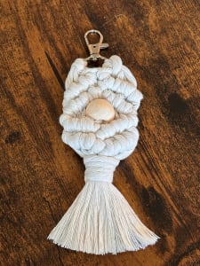 Macrame Keychain Natural with Bead - STAS20240093 - C16 #63