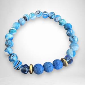 Aromatherapy Diffuser Bracelet - Blue Swirl/Lava - STAJ20240066-1 #26