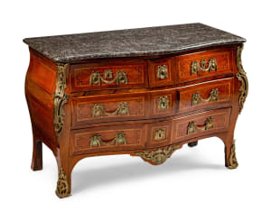 A Gilt-Bronze-Mounted Inlaid Kingwood and Bois de Rose Commode
