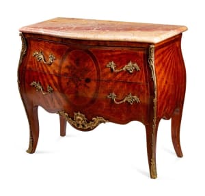 French Louis XV-style Fruitwood Commode with Ormolu Mounts, 19thC