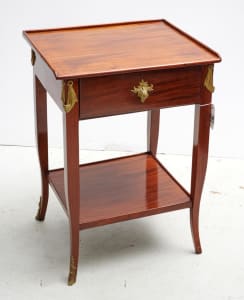 French Mahogany Side Table with Drawer and Ormolu Mounts, 19thC