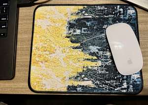 Abstract Bees City 7x9in Mousepad