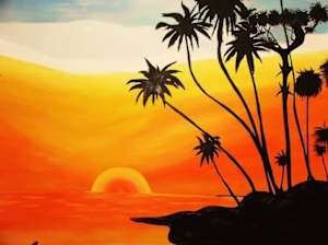 Beach Sunset Mural in SGA Office
