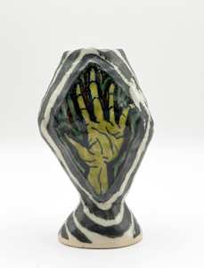 Untitled (striped hand vase)