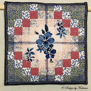 Blue Flowers on Squares