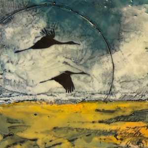 Two cranes forward