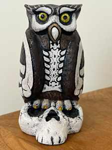 Owl and Raven Sculptures
