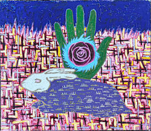 Bunny Rabbit from Baton Rouge with a Burning Rose