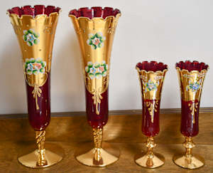 Ruby Glass Vases