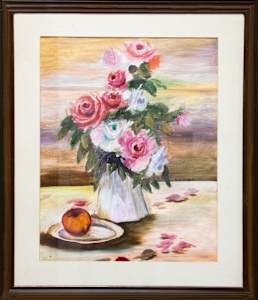 Peonies with Peach Still Life