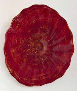 Red glass bowl