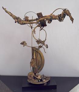 Metal acrobats sculpture