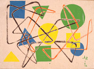 Yellow Blue and Green Abstract
