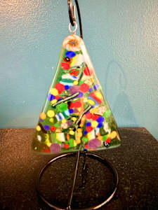 Fused glass Christmas tree ornament 2