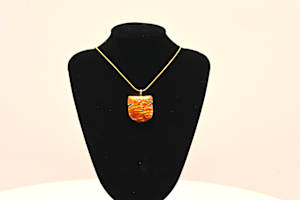 Fused Glass Vibrant Artisan Pendant Necklace