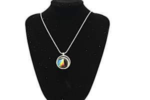 Fused Glass Multicolor Luminescent Pendant Necklace