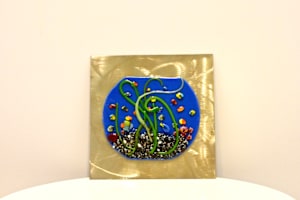 Fused Glass Fish bowl Art Decor wall hanging