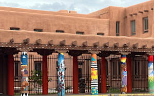 Santa Fe Native American Museum Painted  Pillars PhotoPrint
