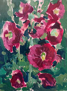 Field Hollyhocks I