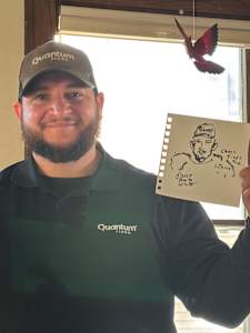 Chris with drawing