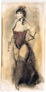 Ragazza con canna da passeggio