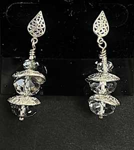#699 Fine Sterling Silver and Crystal Studs