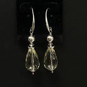 #1042 Yellow Quartz and Sterling Earring