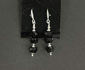 #1083-A Onyx with Sterling Earrings