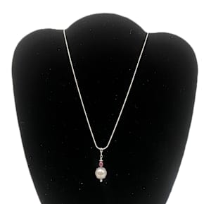 #1043 Fresh Water Pearl and Faux Pearl Sterling Accent 18in Chain