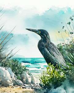 Lava Heron, Galapagos