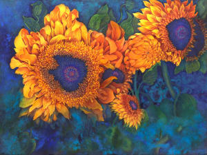 Floating on Denial:  Rising Water Series a collaborative watercolor with Mary Kay Neumann
