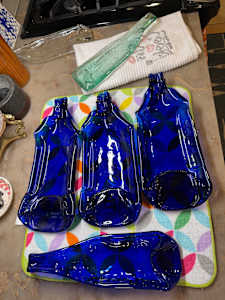 Magnum Bottle Cobalt Tray or Spoon Rest Olive Branch #1