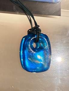 Sky Blue Rectangle Necklace #2