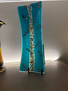 Turquoise and Vanilla Reaction Curved Tray