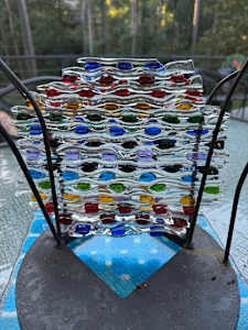 Rainbow Netted Glass Circle